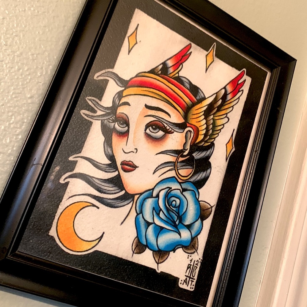 ORIGINAL PAINTING Tattoo Neo Traditional Artwork Design - Picture 2 of 7